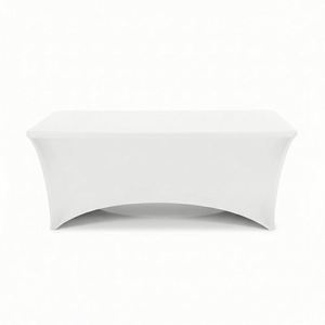 4ft Stretch Spandex <b>Table</b> Cover, Wrinkle Resistant Solid Color Fitted Tablecloth 2 Pack for Wedding Party - Product Image 5