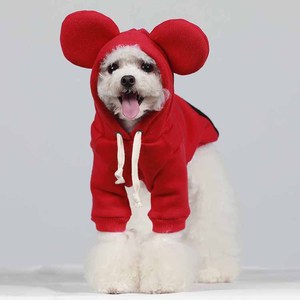Sudadera con capucha clásica <span class=keywords><strong>de</strong></span> algodón para perros con diseño <span class=keywords><strong>de</strong></span> contraste <span class=keywords><strong>de</strong></span> color, ropa estampada para mascotas <span class=keywords><strong>de</strong></span> campamento para verano y primavera, estilo liso - Product Image 2
