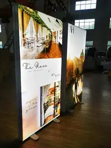 Yüksek kaliteli sergi reklam kumaşı ışıklı işaret kutusu ekran özel 1x2m Express Led Lightbox kurmak