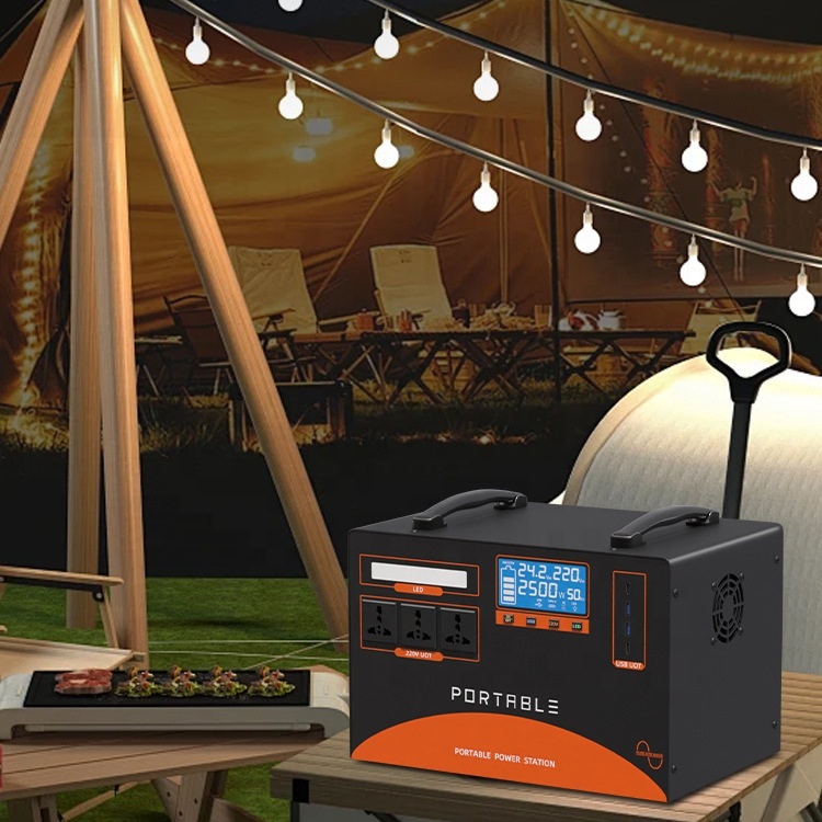 High Quality 220V Large Capacity 2500W Portable Power Station Household Emergency Storage Power Camping Power Supply