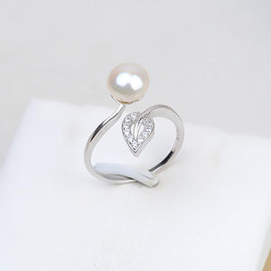 Anillo Abierto de Plata S925 con Forma de Hoja, Ajustable, para Colgar Perlas, Anillos de Salto, Accesorio de Bricolaje, Semiterminado - Product Image 1