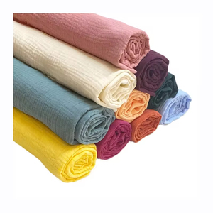 Prix direct usine – Tissu en mousseline de coton respirant, couleur unie, 2, 3 ou 4 couches, doux, 100 % coton, tissé en crêpe pour l'emmaillotage de bébé - Product Image 2