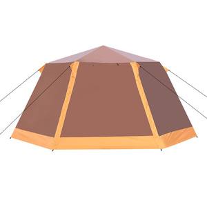 En plein air hexagonale entièrement automatique tente télescopique en aluminium pôle tente de camping livraison de bâtiment de verre à double-couche 5-8 personnes de tente - Product Image 2