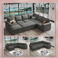 Fabricante Chino de Sofá Cama Convertible Grande, Sofá Seccional Extraíble, Cama Reversible, Divano Letto de Esponja