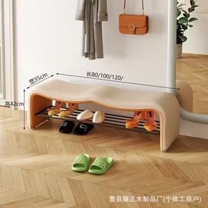 Italian-style light luxury home <b>shoe</b> bench at the entrance, <b>shoe</b> <b>rack</b>, bed end bench, long sofa bench, and entryway <b>shoe</b> bench. - Product Image 4