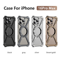 Étui magnétique en alliage d'aluminium X Type sans cadre 360 pour iPhone 17 16 15 14 Pro Max Plus Couverture d'armure de dissipation thermique en métal