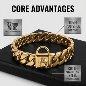 Collier de chien en acier inoxydable robuste de 32 mm, collier de compression en métal 316L indestructible pour grands chiens, <span class=keywords><strong>Pitbull</strong></span>, <span class=keywords><strong>Bully</strong></span>, vente en gros - Product Image 4