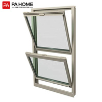 Fabricante de PA, estilo americano, aleación de aluminio negro personalizado, ventanas de empuje de doble suspensión, ventana corredera Vertical insonorizada, Exterior