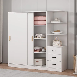 BALOM nouvelle armoire maison moderne conception personnalisée grand rangement en bois chambre armoire de rangement armoire - Product Image 4