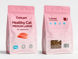 Özel logo baskı alüminyum folyo kedi maması torba imbik ambalaj kedi köpek maması için dik duran torbalar altı düz torba - Product Image 4