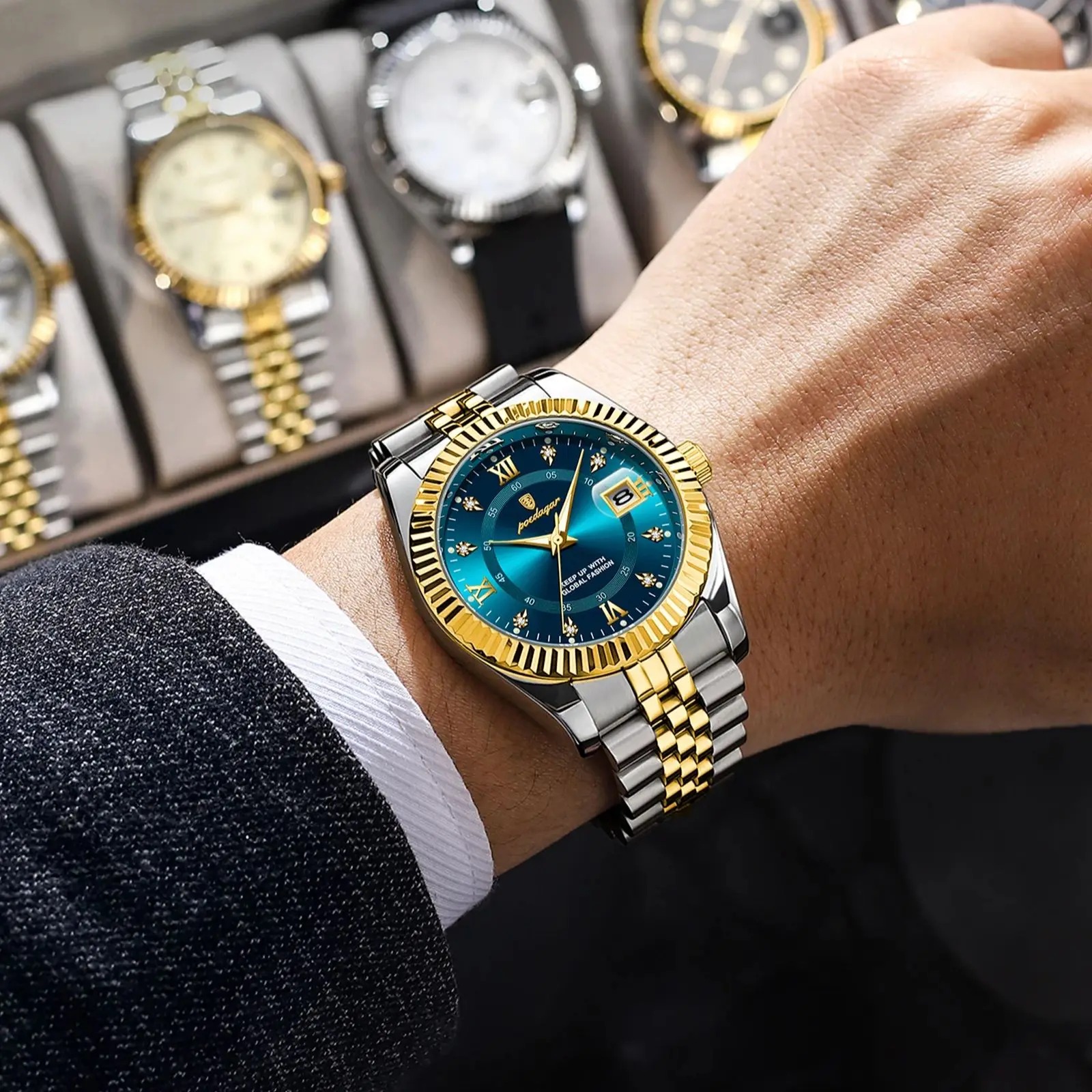Fashion Montre POEDAGAR Original quartz étanche et lumineuse, en acier inoxydable - Prix pas cher | CI