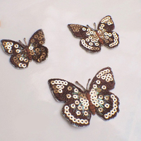 Le nouveau papillon coloré chaud paillettes patchs en gros paillettes insecte Design Applique LOGO personnalisé Patch paillettes papillon
