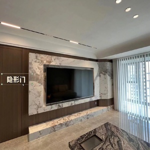 Living Room <b>TV</b> <b>Wall</b> Protective Panel with Hidden Door Sofa Feature Wood Minimalist Decorative <b>Cabinet</b> for Hotel Apartment Use - Product Image 4