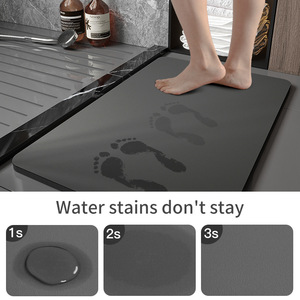 แผ่นรองอาบน้ำไดอะตอมไมต์ลายดอกไม้ รูปทรงสี่เหลี่ยมผืนผ้า กันลื่น ซึมซับน้ำ แห้งเร็ว ใช้ในบ้าน - Product Image 4