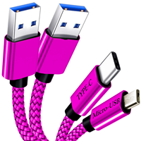 Kabel USB Type-C Berkualitas Tinggi dengan Layanan OEM Logo Kustom, Panjang 3ft/6ft/10ft, Pengisian Cepat 3A untuk Perangkat iPhone dan Android