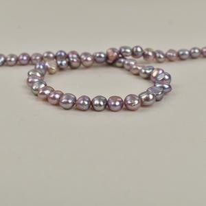 Perles de culture d'eau douce naturelles baroques 6-7 mm, fortes, à double face, avec trou latéral, semi-finies, pour DIY - Product Image 2