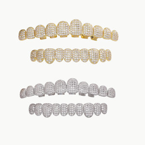 Grilles dentaires Xuanlian Fine plaquées or 18 carats, 8 dents, style géométrique, hip-hop |   <span class=keywords><strong>Grillz</strong></span> personnalisés pour les dents, modèle YT4203 - Product Image 6