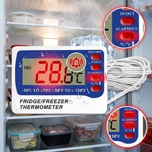 Digitale vriezerthermometer met externe sensor, <span class=keywords><strong>alarm</strong></span> voor hoge/lage temperatuur, max/min geheugen, groot LCD-scherm, IP67-geclassificeerd, OEM/ODM aanpasbaar - Product Image 3