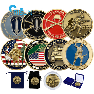 Insignes personnalisés d'infanterie à musket croisé, médaillon de ranger, pièces commémoratives, pièce de défi personnalisée pour ranger et infanterie - Product Image 1