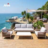 Artie Meubles de patio de haute qualité en aluminium Canapé en corde pour l'extérieur Ensemble de canapés de jardin pour hôtel de luxe Canapé d'extérieur moderne