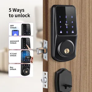2023图雅Wifi前门户外TTlock应用触摸板电子无钥匙进入锁遥控锁舌智能锁
