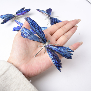 Venta al por Mayor de Cristalhola, Turmalina Azul de Alta Calidad Tallada en Forma de Libélula con Impresión Digital de 10 cm, Regalo de Moda Bohemia - Product Image 6