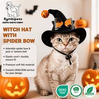 Großhandel: Mehrere Stile Halloween Haustierkostüm-Hüte – Verstellbarer elastischer Riemen, Cosplay Zauberer- und Cowboy-Zylinder für Katzen und Hunde