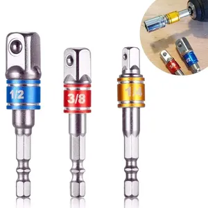 Adaptador de Destornillador de Esquina, Herramienta de Conversión Hexagonal Multifunción para Taladro Eléctrico, Adaptador de Enchufe Negro - Product Image 1