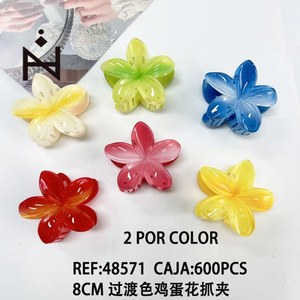 Fermaglio per capelli Frangipani 8 cm con colore sfumato - Product Image 1