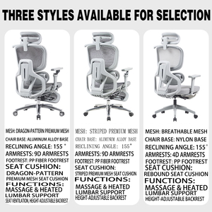 Chaise de bureau ergonomique Yazhi avec fonctions de ventilation, de chauffage et de massage, inclinable, pour jeux informatiques, pour un confort exécutif - Product Image 4