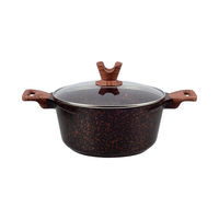 KSISE – Ensemble de casseroles et marmites en aluminium moulé sous pression de haute qualité, avec double poignée et couvercle en verre, antiadhésif, compatible four, style américain pour soupes