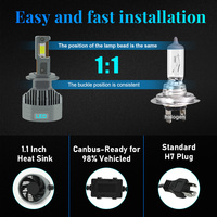 BB1741 Phare LED Auto H8 9005 9006 H27 Blanc Constant 12V Super Lumineux Installation Facile pour Berline SUV Camionnette Service OEM