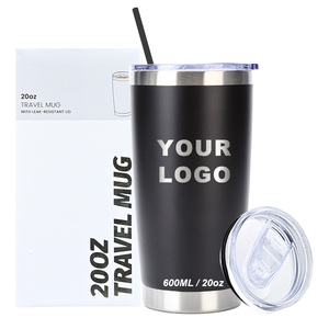Customized 20oz Powder Coated Stainless Steel Insulated Cups Thermals Travel Coffee Mug with logo - Product Image 1