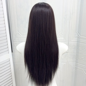 วิกผมลูกไม้แบบคล้องมือสำหรับผู้หญิง สีดำ <span class=keywords><strong>ผม</strong></span><span class=keywords><strong>ยาว</strong></span>ตรงเป็นธรรมชาติและสมจริง ทำจากไหมทนความร้อนสูง ปิดคลุมทั้งศีรษะ - Product Image 2