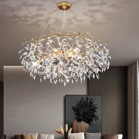 Suspension en cristal post-moderne de luxe, style villa française, ovale réglable, pour salon chic, restaurant, hôtel, milieu de gamme