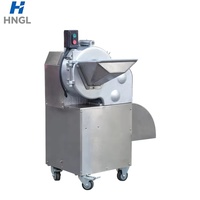 Compacte roestvrijstalen 3D-snijmachine, automatische snijmachine voor bevroren vlees, groenten en fruit, 710 x 640 x 990 mm