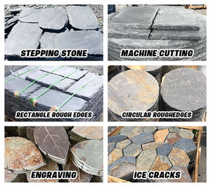 Dalles de pavage irrégulières en <span class=keywords><strong>ardoise</strong></span> rouillée de Chine, taille irrégulière, pour aménagement paysager, pierre naturelle en <span class=keywords><strong>ardoise</strong></span>, forme de feuille, marchepied extérieur - Product Image 3