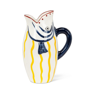 Charmante cruche à <span class=keywords><strong>poisson</strong></span> en céramique sculpturale Grand récipient à <span class=keywords><strong>eau</strong></span> en forme de <span class=keywords><strong>pichet</strong></span> à jus de <span class=keywords><strong>poisson</strong></span> pour <span class=keywords><strong>eau</strong></span>, jus ou affichage 66 oz - Product Image 4