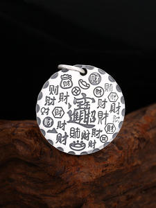 Vente en gros de bijoux en argent pur vintage tendance S999, pendentif de richesse dieu <span class=keywords><strong>Wufu</strong></span>/Zaki Ram style chinois, cadeaux pour hommes et femmes - Product Image 6