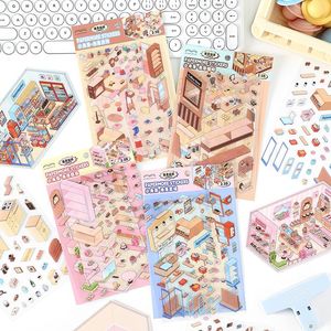 Làm Cho Riêng Bạn Mini Phòng Tùy Chỉnh Cảnh Quan Trong Suốt Dễ Thương Nụ Hôn Cắt Thu Nhỏ Cảnh Sticker Cho Túi Tự Làm 3D Nhà - Product Image 4