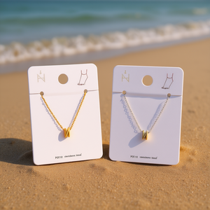 Cavigliera Tobiller con lettera N in acciaio inossidabile, gioielli minimalisti alla moda per donna, placcati in oro, confezione da 12 pezzi - Product Image 2