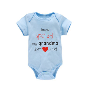 Son tarzı saf pamuk üçgen Romper, metin tasarlanmış bebek Romper - Product Image 3