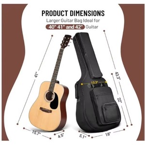 Échantillon gratuit : Housse de guitare acoustique multi-poches, 6 poches, rembourrage épais de 10 mm (0,4 pouce), étanche, pour les performances - Product Image 6