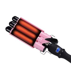 Fer à friser professionnel 2 en 1 pour femmes, 450, rose, à trois barils, à ondulation profonde, lisseur de cheveux, machine à friser les cheveux - Product Image 4