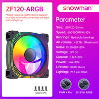 Ventilador AntarcChill ARGB PWM de 120 mm con Diseño de Cadena para Conexión de Múltiples Ventiladores, Sincronización RGB Fácil y Direccionable, Enfriador de Computadora para Gabinete