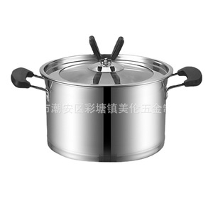 Ensemble de casseroles en acier inoxydable 2 pièces, compatible induction, avec couvercle, pour usage en cuisine - Product Image 2