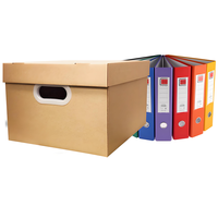 Boîte de rangement en papier kraft, boîte de rangement mobile en carton pour l'archivage de documents, collection de livres, cadeaux d'anniversaire, déménagement à domicile