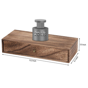 นาใต้จอแสดงผลที่กำหนดเองชุด 2 ลอย rustic ไม้ชั้นวางของลิ้นชัก - Product Image 2
