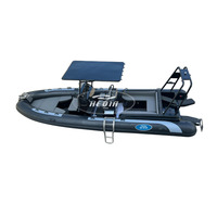 Bateau à cabine fermée en aluminium Haide CE 23 pieds Luxury SP700 Rib, moteur hors-bord électrique.