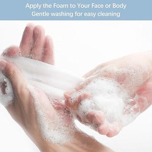 Bolsas de jabón exfoliantes con cordón, redes espumadoras para limpieza facial, para espumar y secar, colgables - Product Image 4